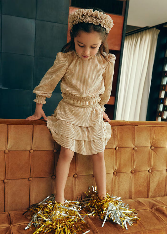 Girls Pleated 2 Piece Skirt Set