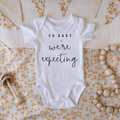 Oh Baby We're Expecting Pregnancy Announcement OnesiE