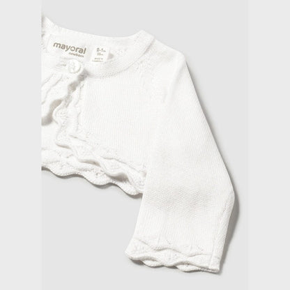 Baby Girl White Knit Cardigan
