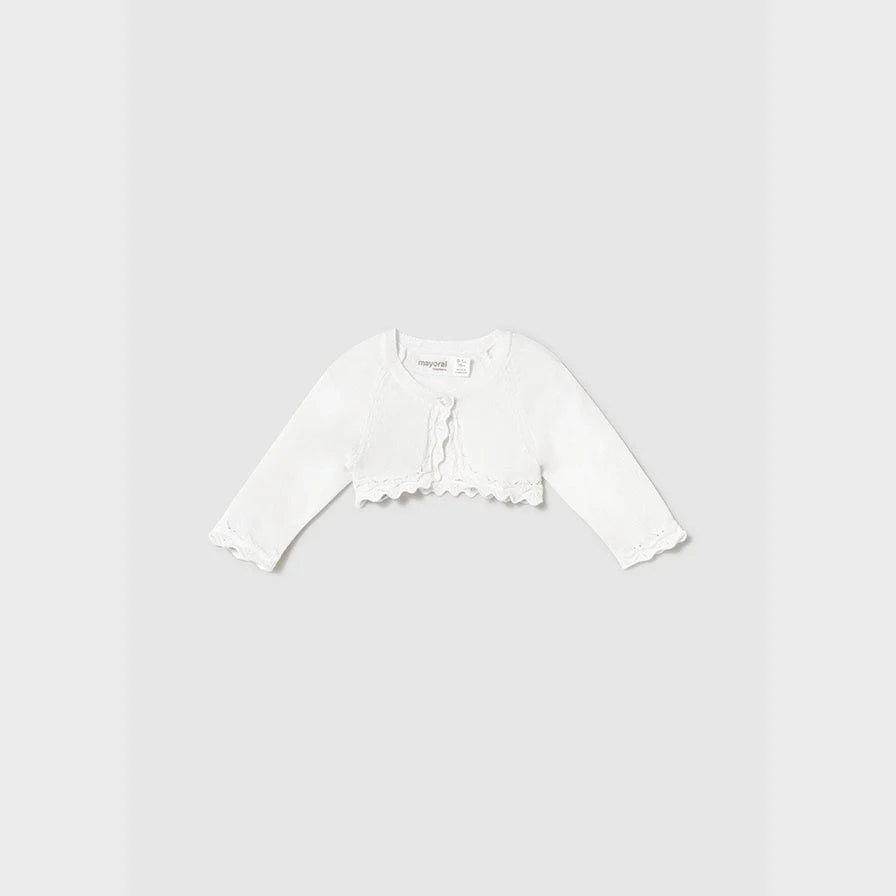 Baby Girl White Knit Cardigan