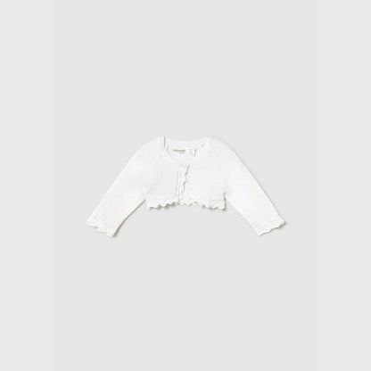 Baby Girl White Knit Cardigan