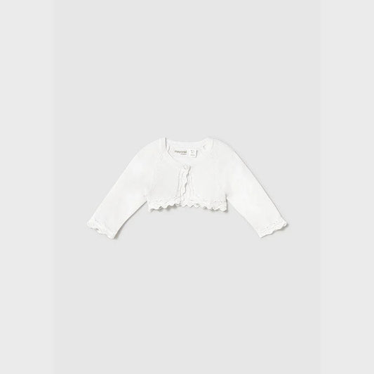 Baby Girl White Knit Cardigan