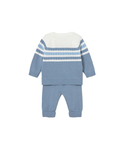 Light Blue Long Sleeve Knit Layette