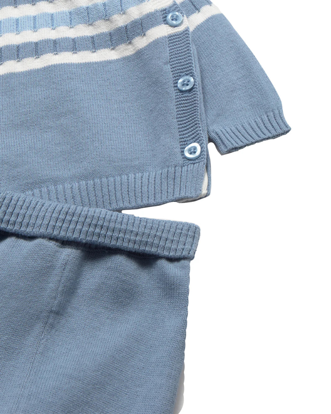 Light Blue Long Sleeve Knit Layette