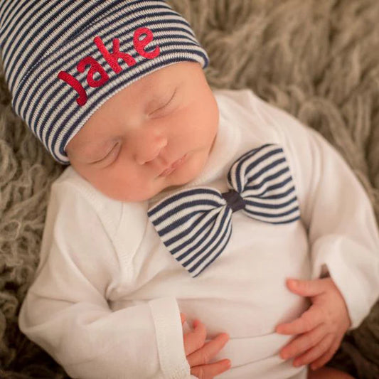 ILY Bean- Navy Striped