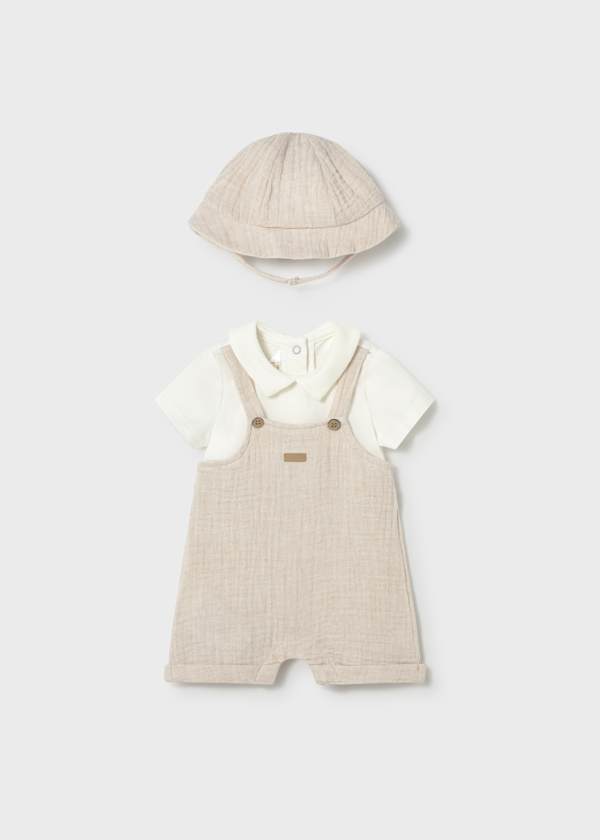 Baby Boy Dungaree w/Hat Set