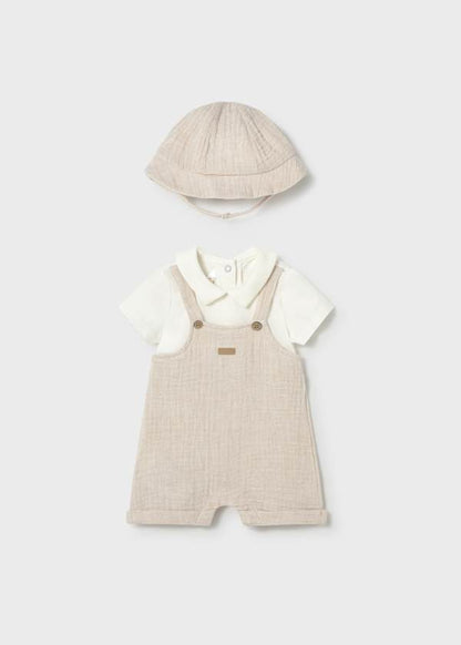 Baby Boy Dungaree w/Hat Set