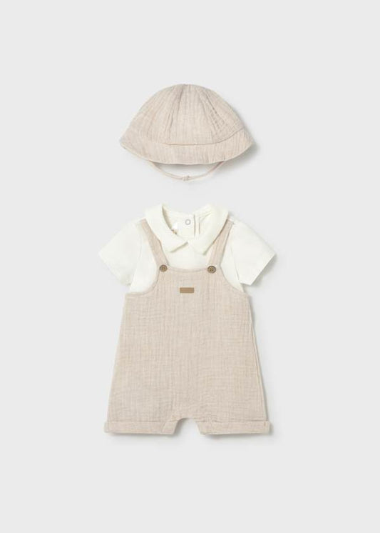 Baby Boy Dungaree w/Hat Set