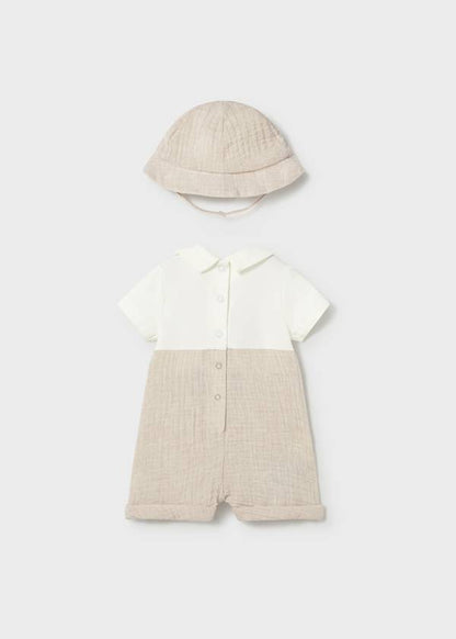 Baby Boy Dungaree w/Hat Set