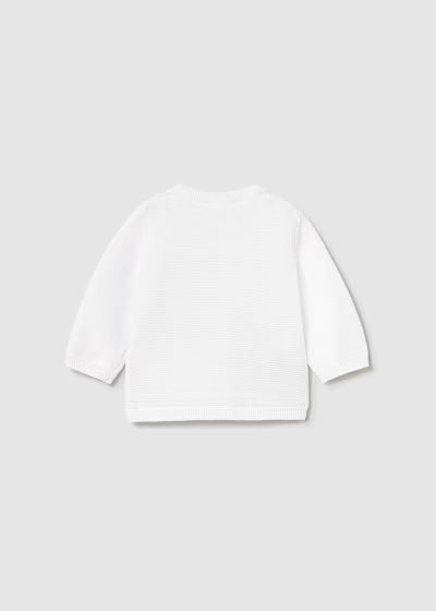Baby Boy White Knit Cardigan