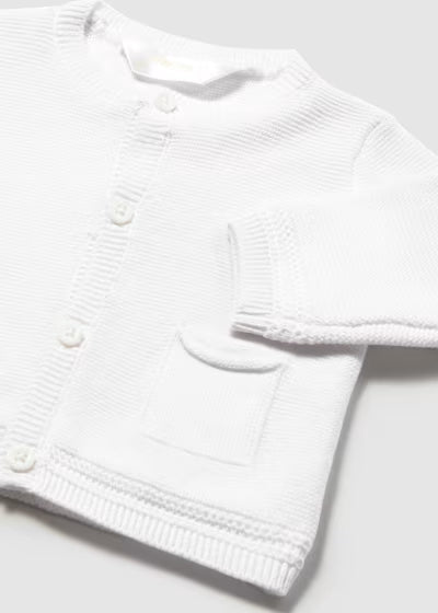 Baby Boy White Knit Cardigan