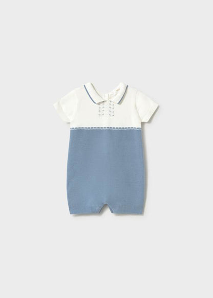Baby Boy Blue Knit Romper