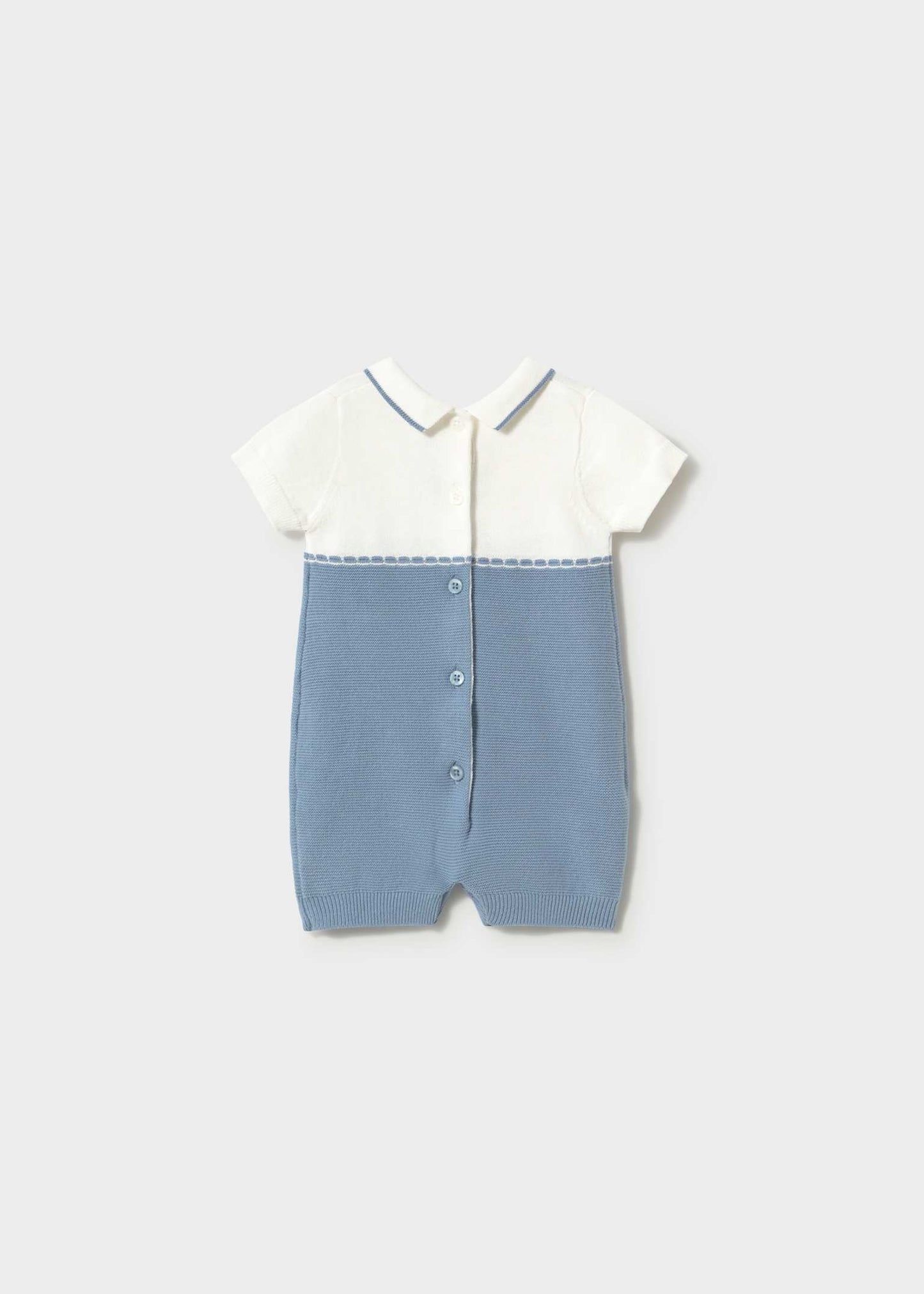 Baby Boy Blue Knit Romper