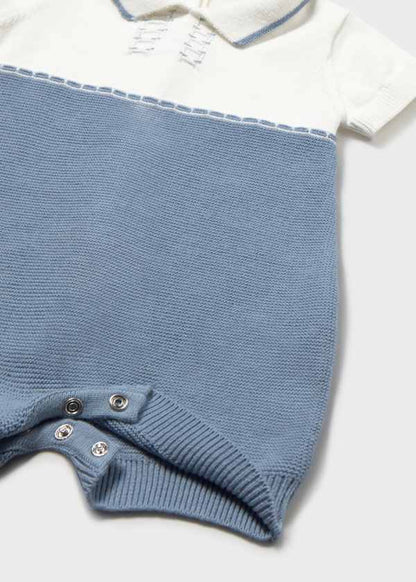 Baby Boy Blue Knit Romper