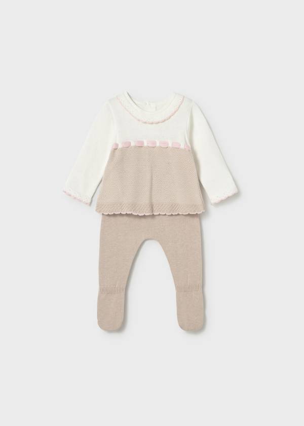 Baby Girl Oatmeal Knit Pant/Sweater Set