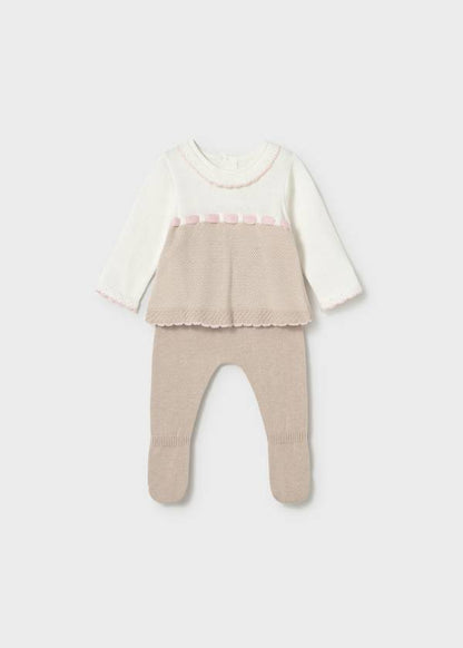 Baby Girl Oatmeal Knit Pant/Sweater Set