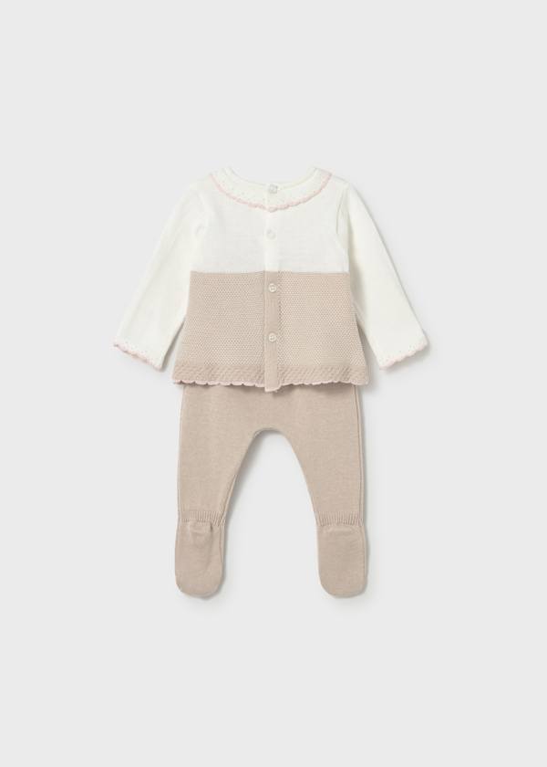 Baby Girl Oatmeal Knit Pant/Sweater Set
