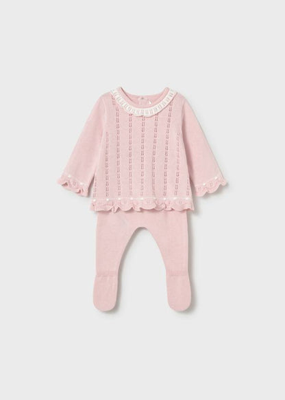 Girls Pink Knit Pant/Sweater Set