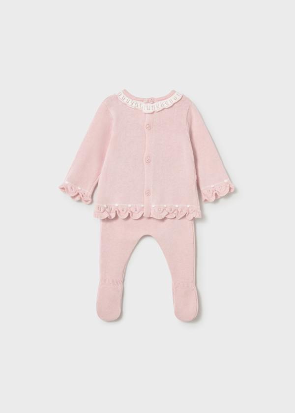Girls Pink Knit Pant/Sweater Set
