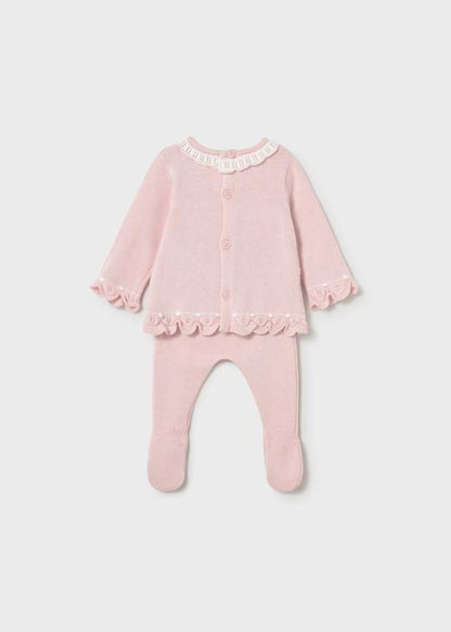 Girls Pink Knit Pant/Sweater Set