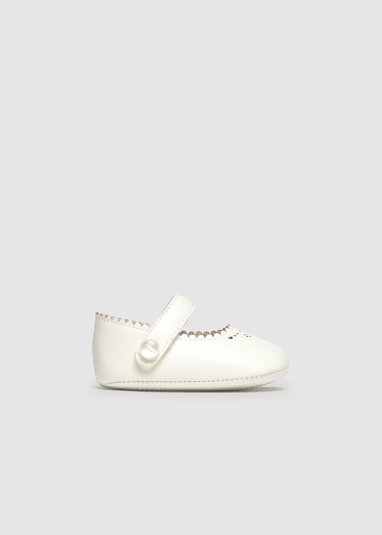 Girls Mary Jane White Flat