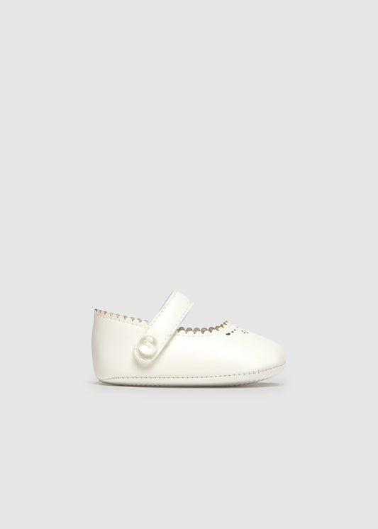 Girls Mary Jane White Flat